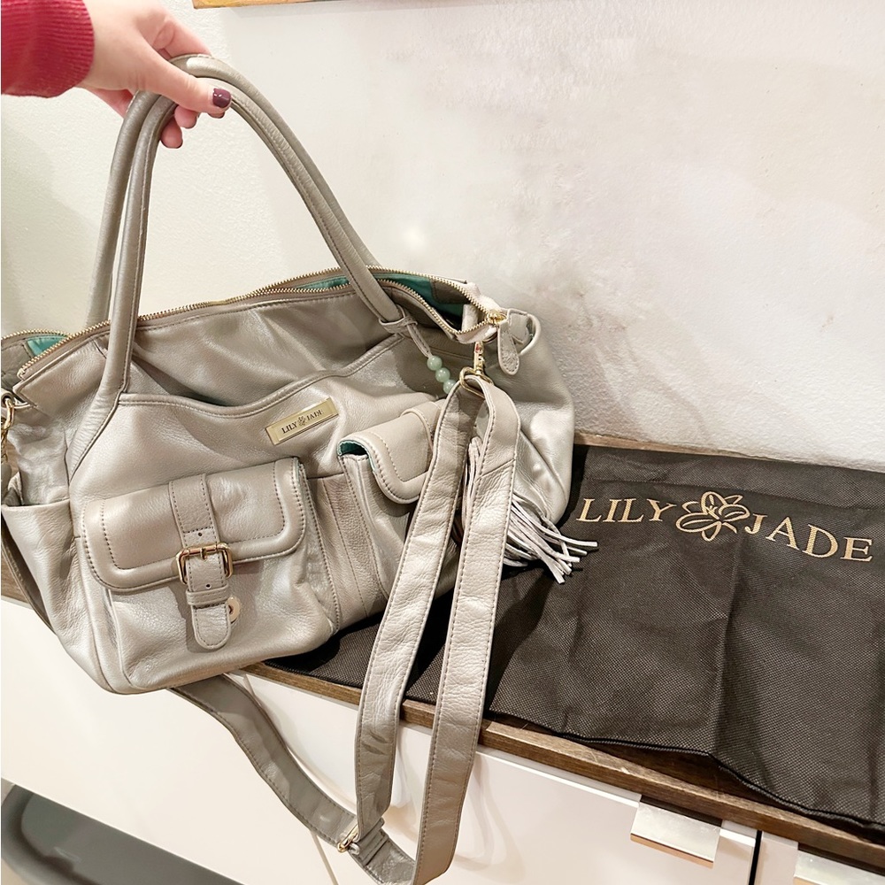 Lily Jade Elizabeth Convertible Satchel - Silver Leather